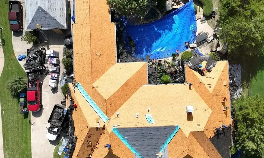 Professional Storm Damage Roof Repair being performed in Dillon